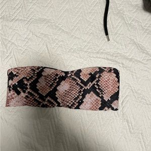 snake print bandeau bikini top
